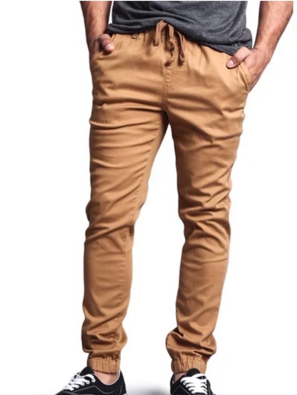 Charles and a Half Tan Twill Jogger Pants Size Medium